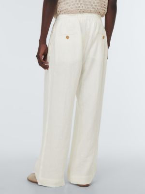Pantaloni di lino baggy Commas bianco