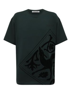Хлопковая футболка Trussardi зеленая
