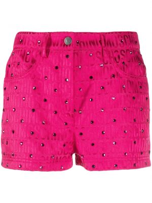 Pantaloni scurți din jacard Moschino roz