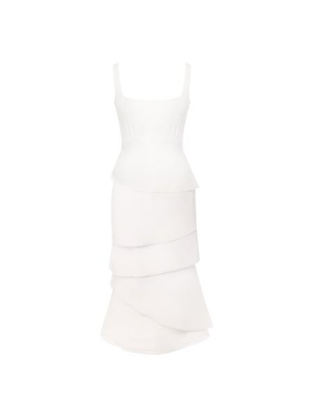 Платье из смеси хлопка и льна Brock Collection - Белый
