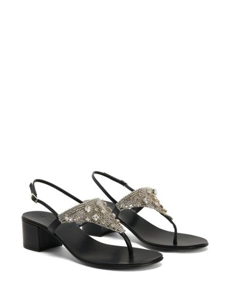 Sandały z kryształkami Giuseppe Zanotti czarne