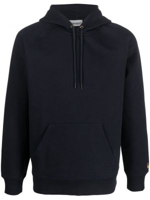 Hoodie med broderi Carhartt Wip blå