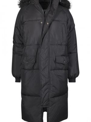 Oversized szőrös kabát Urban Classics fekete