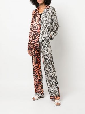 Pantalon à imprimé à imprimé léopard Roberto Cavalli