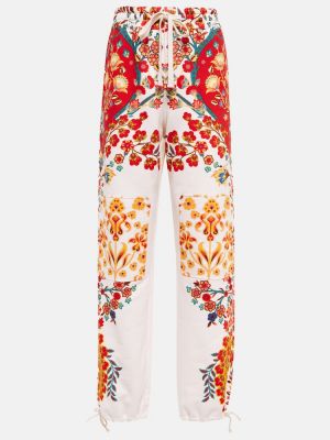 Bavlnené teplákové nohavice s paisley vzorom Etro biela