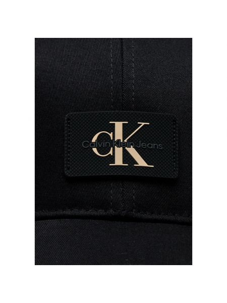 Czapka z daszkiem bawełniana Calvin Klein Jeans czarna