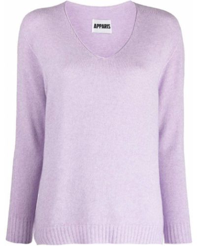 Jersey con escote v de tela jersey Apparis violeta