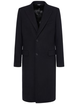 Vlnený kabát Dolce & Gabbana čierna