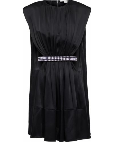 Mini vestido de raso Stella Mccartney negro