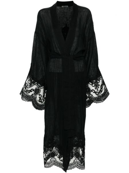 Παλτό με δαντέλα Maurizio Mykonos μαύρο
