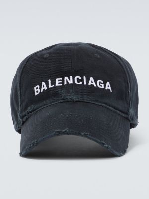 Cappello di cotone di cotone Balenciaga nero