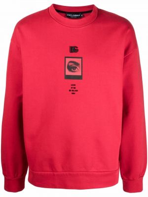 Rund hals trykt sweatshirt Dolce & Gabbana rød