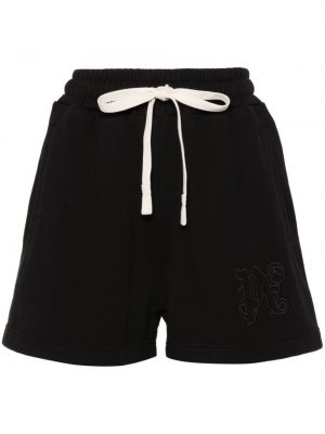 Shorts mit stickerei aus baumwoll Palm Angels schwarz