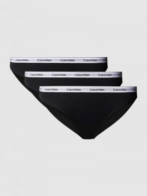 Slipy bawełniane w jednolitym kolorze Calvin Klein czarne