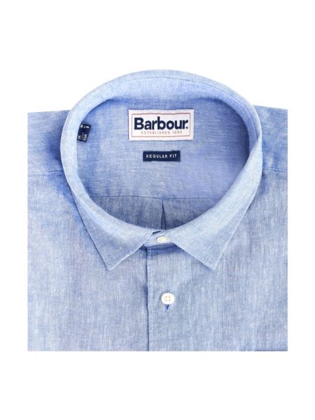 Koszula bawełniana Barbour niebieska
