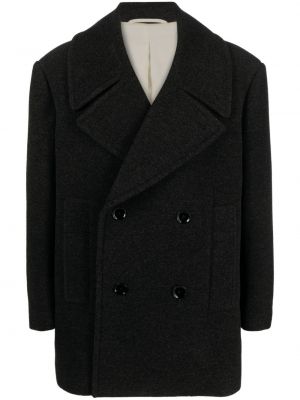 Vlnený kabát Lemaire sivá