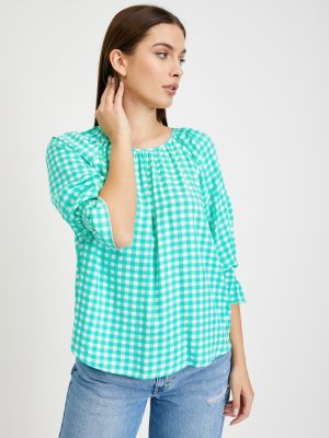 Bluza s karirastim vzorcem Orsay zelena