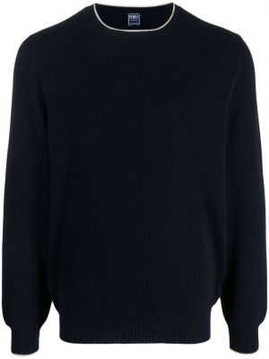 Džemper od kašmira s okruglim izrezom Fedeli plava