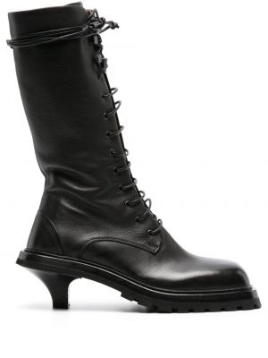 Nėriniuotos auliniai batai su raišteliais Marsell juoda