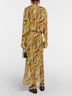 Jedwabna sukienka długa z nadrukiem Christopher Esber