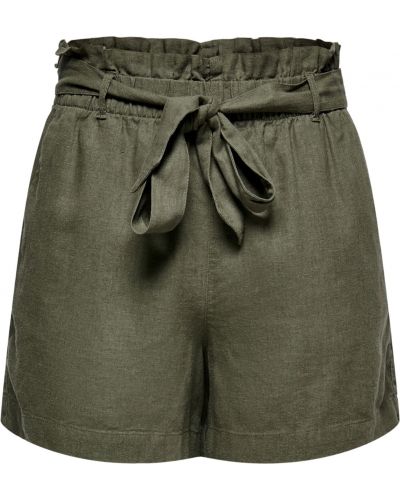 Pantaloncini di lino Jacqueline De Yong verde