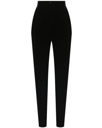 Черные шелковые брюки из вискозы Giorgio Armani