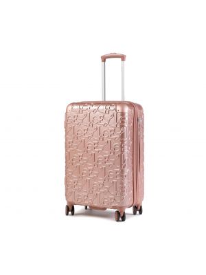 Złota walizka średnia Elle, różowy