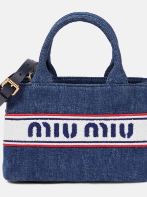 Nákupná taška Miu Miu modrá