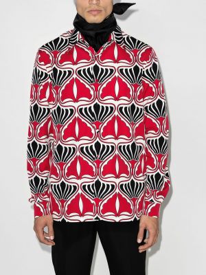 Camisa con estampado con estampado geométrico Prada rojo