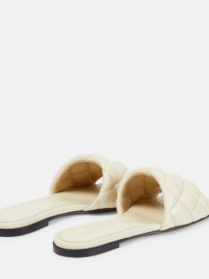 Kožené sandály Bottega Veneta bílé