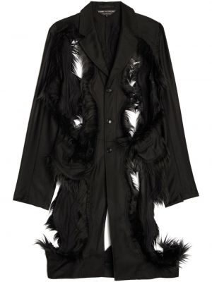 Vilnonis paltas su nubrozdinimais Comme Des Garçons Homme Plus juoda