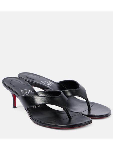 Læder mules Christian Louboutin sort