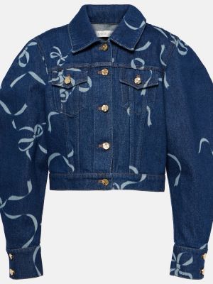 Denim jakna s potiskom Nina Ricci modra