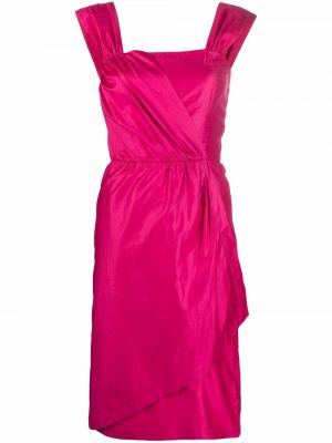 Сатенена рокля Saint Laurent Pre-owned розово