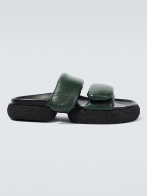 Leder sandale Dries Van Noten grün