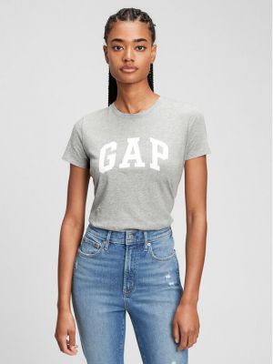 Priliehavé tričko Gap sivá