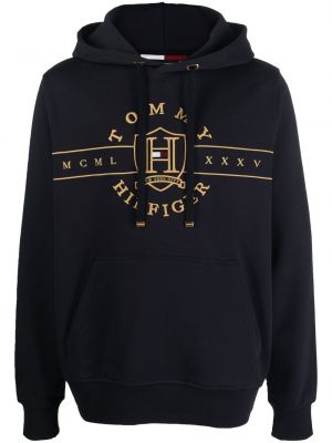 Brodert hettegenser Tommy Hilfiger blå