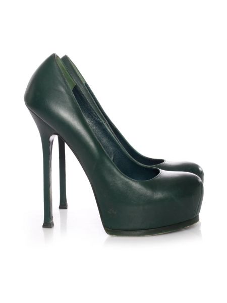 Escarpins en cuir à plateforme Yves Saint Laurent Vintage vert