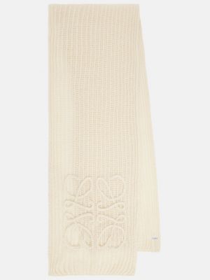 Мохеровый ажурный шарф Loewe белый