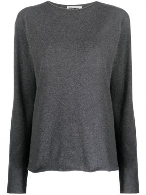 Kašmírový sveter s okrúhlym výstrihom Jil Sander sivá