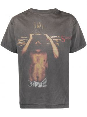 T-shirt aus baumwoll mit print Saint Mxxxxxx schwarz