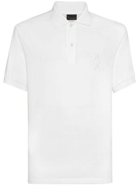 Памучна поло тениска бродирана Billionaire бяло