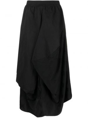 Fusta lunga din jacard drapată Uma Wang negru