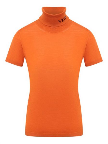 Шерстяной пуловер Valentino оранжевый