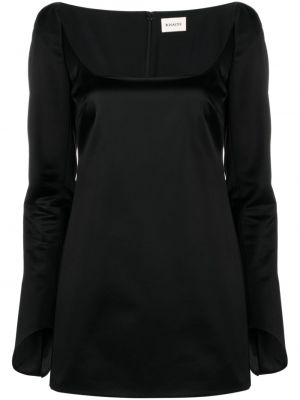 Satenska mini obleka Khaite črna