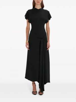 Abendkleid mit plisseefalten Victoria Beckham schwarz