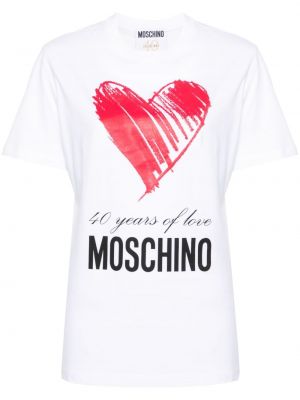 Pamučna majica s uzorkom srca Moschino