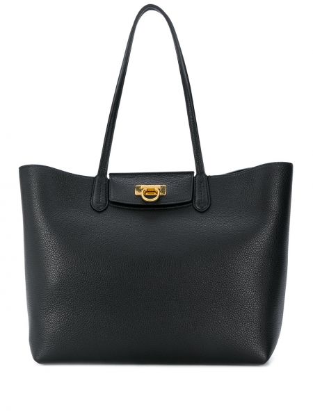 Lær shoppingbag Salvatore Ferragamo svart