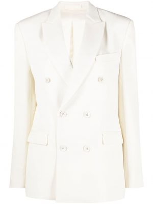 Ull lang blazer Wardrobe.nyc hvit