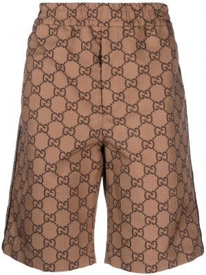 Bermuda kratke hlače s potiskom Gucci rjava